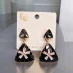 “Petal Glow Korean Earrings” – Delicate Florals with a Touch of Sparkle