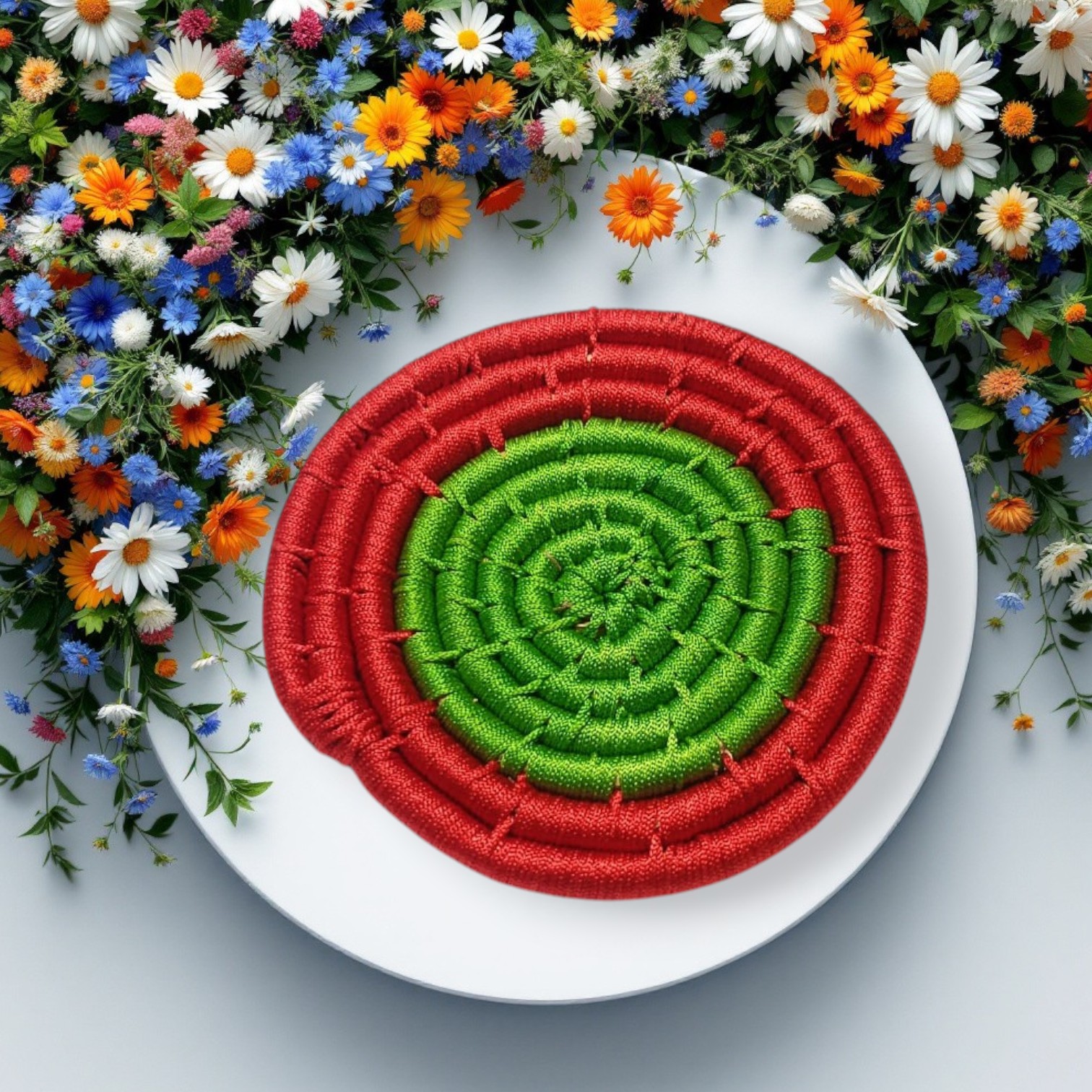 Varnika Sabai Grass Coaster Set – Handwoven Vibrance ( Set of 6)