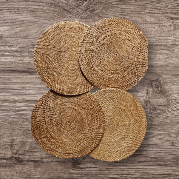 Aranya Golden Grass Heritage Mat Set of 4